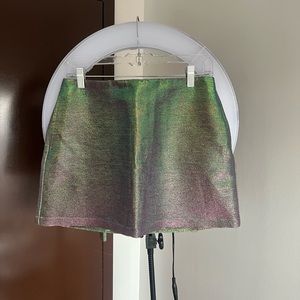 Iridescent Mini Skirt - violet/green
